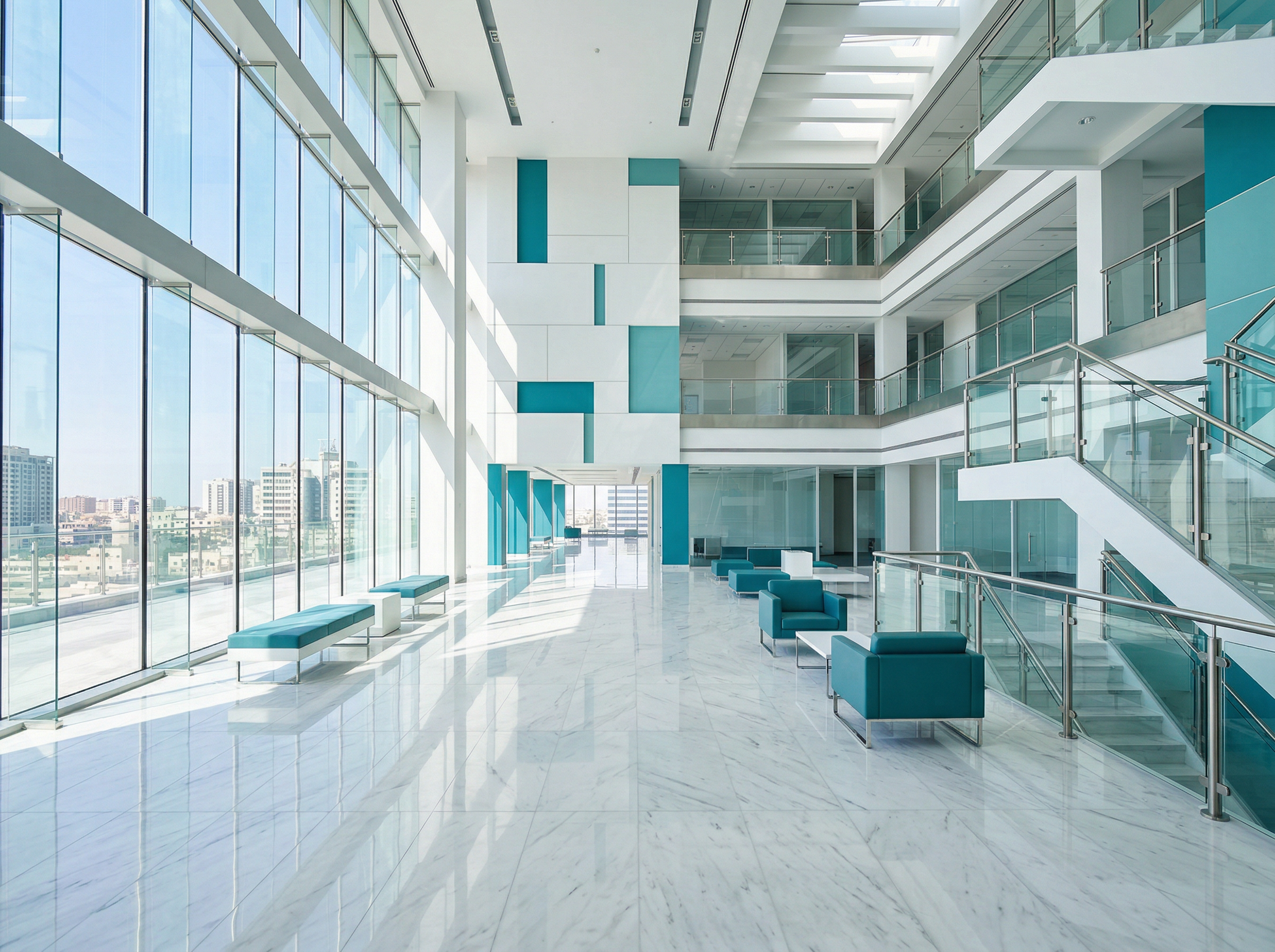 مبنى تجاري نظيف ومشرق